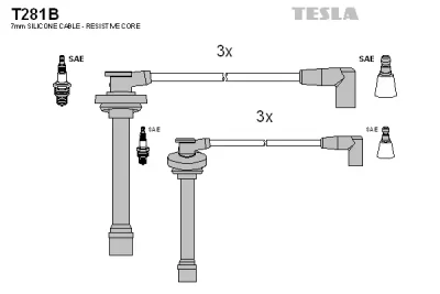 Комплект проводов зажигания TESLA T281B