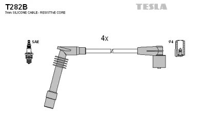 T282B TESLA Комплект проводов зажигания