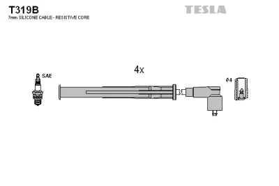 Комплект проводов зажигания TESLA T319B