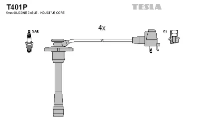 T401P TESLA Комплект проводов зажигания