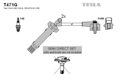 Комплект проводов зажигания TESLA T471G