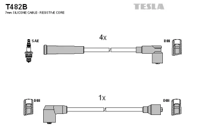 T482B TESLA Комплект проводов зажигания