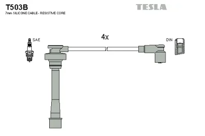 T503B TESLA Комплект проводов зажигания