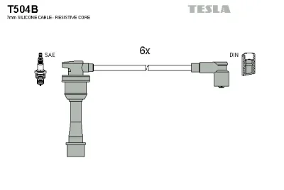 Комплект проводов зажигания TESLA T504B