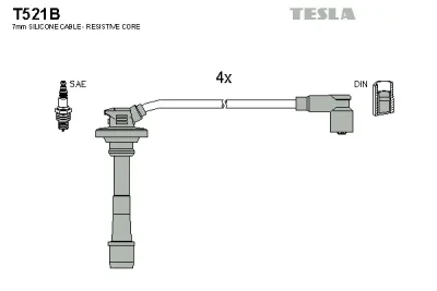 Комплект проводов зажигания TESLA T521B