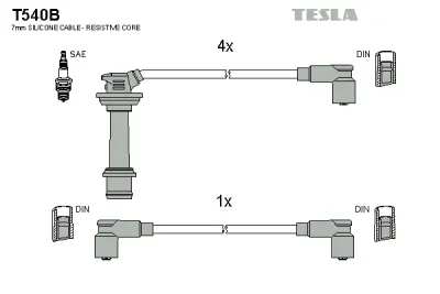 Комплект проводов зажигания TESLA T540B