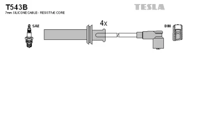 Комплект проводов зажигания TESLA T543B