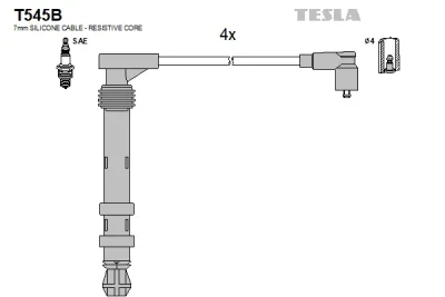T545B TESLA Комплект проводов зажигания