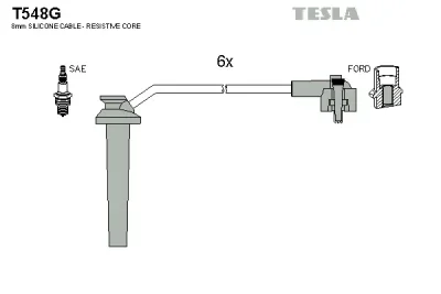 T548G TESLA Комплект проводов зажигания