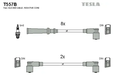Комплект проводов зажигания TESLA T557B
