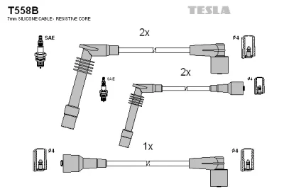 T558B TESLA Комплект проводов зажигания