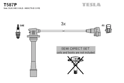 Комплект проводов зажигания TESLA T587P