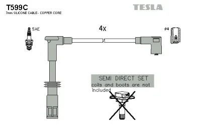 T599C TESLA Комплект проводов зажигания