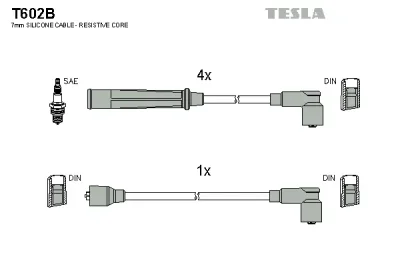 T602B TESLA Комплект проводов зажигания