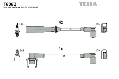 T606B TESLA Комплект проводов зажигания