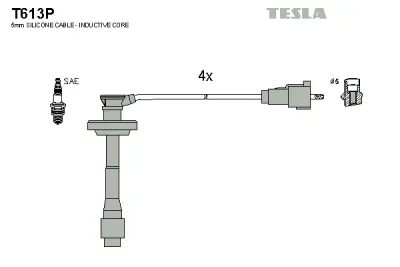 T613P TESLA Комплект проводов зажигания