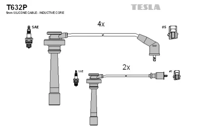 T632P TESLA Комплект проводов зажигания