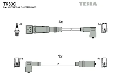 T633C TESLA Комплект проводов зажигания