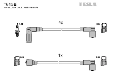Комплект проводов зажигания TESLA T645B