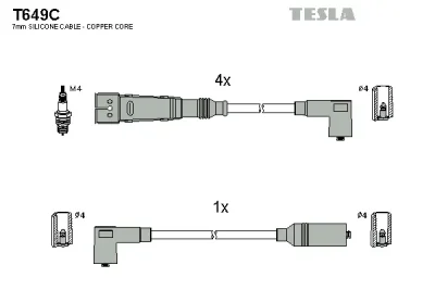 Комплект проводов зажигания TESLA T649C