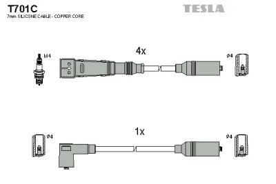 T701C TESLA Комплект проводов зажигания