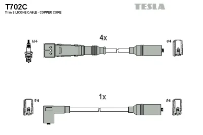 T702C TESLA Комплект проводов зажигания