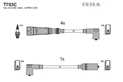 Комплект проводов зажигания TESLA T703C