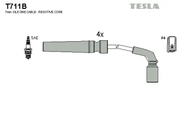 Комплект проводов зажигания TESLA T711B