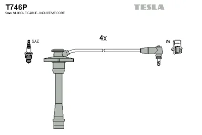 T746P TESLA Комплект проводов зажигания