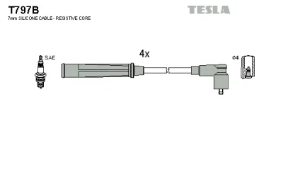 T797B TESLA Комплект проводов зажигания