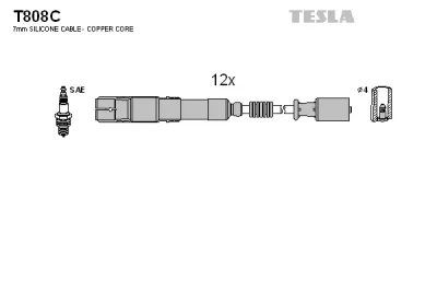 T808C TESLA Комплект проводов зажигания