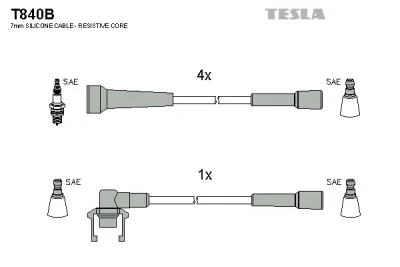 Комплект проводов зажигания TESLA T840B