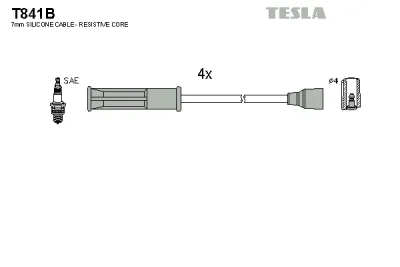 Комплект проводов зажигания TESLA T841B