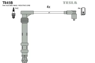 T845B TESLA Комплект проводов зажигания