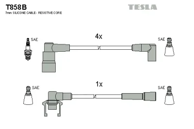 Комплект проводов зажигания TESLA T858B