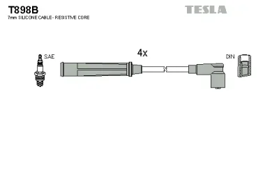 Комплект проводов зажигания TESLA T898B