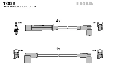 T899B TESLA Комплект проводов зажигания