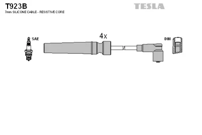 Комплект проводов зажигания TESLA T923B