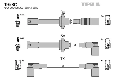 T958C TESLA Комплект проводов зажигания