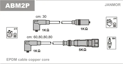 Комплект проводов зажигания JANMOR ABM2P