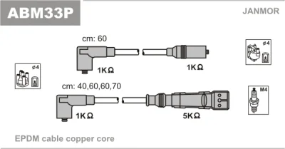Комплект проводов зажигания JANMOR ABM33P