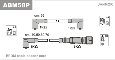 Комплект проводов зажигания JANMOR ABM58P