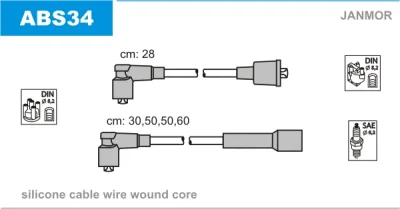 ABS34 JANMOR Комплект проводов зажигания