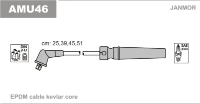 Комплект проводов зажигания JANMOR AMU46