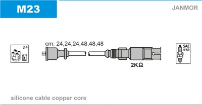 Комплект проводов зажигания JANMOR M23