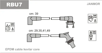 RBU7 JANMOR Комплект проводов зажигания