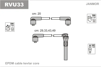 RVU33 JANMOR Комплект проводов зажигания