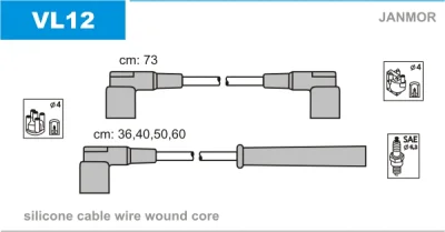 VL12 JANMOR Комплект проводов зажигания