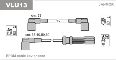 VLU13 JANMOR Комплект проводов зажигания