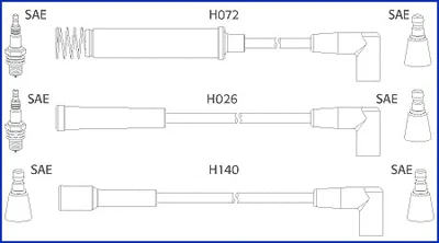 Комплект проводов зажигания HITACHI/HUCO 134202